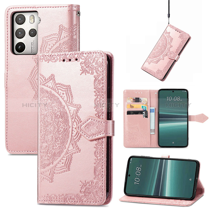 Custodia Portafoglio In Pelle Fantasia Modello Cover con Supporto per HTC U23 Pro 5G