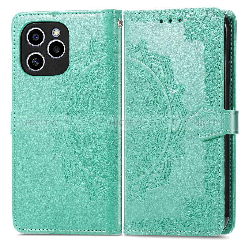 Custodia Portafoglio In Pelle Fantasia Modello Cover con Supporto per Huawei Honor 60 SE 5G Verde