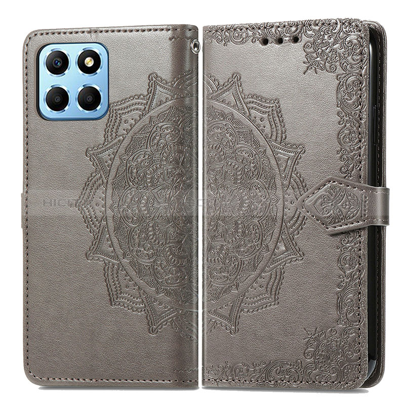 Custodia Portafoglio In Pelle Fantasia Modello Cover con Supporto per Huawei Honor 70 Lite 5G Grigio