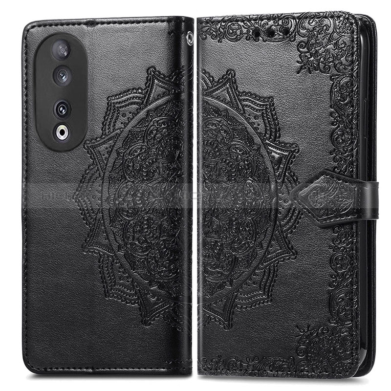 Custodia Portafoglio In Pelle Fantasia Modello Cover con Supporto per Huawei Honor 90 5G Nero