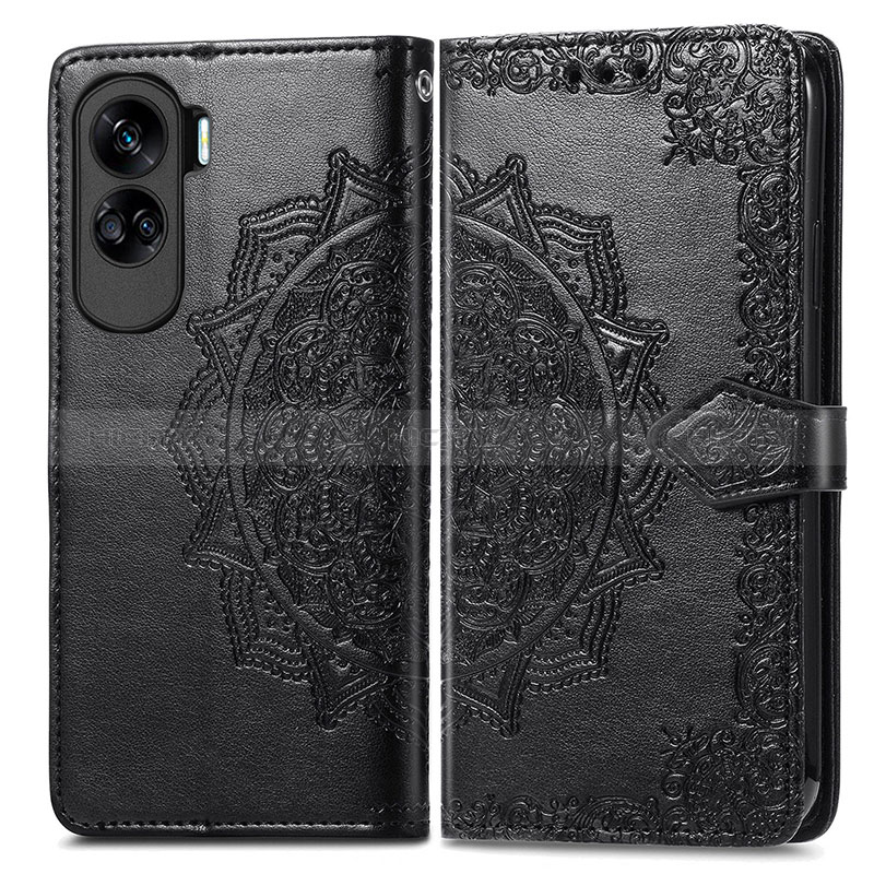 Custodia Portafoglio In Pelle Fantasia Modello Cover con Supporto per Huawei Honor 90 Lite 5G Nero