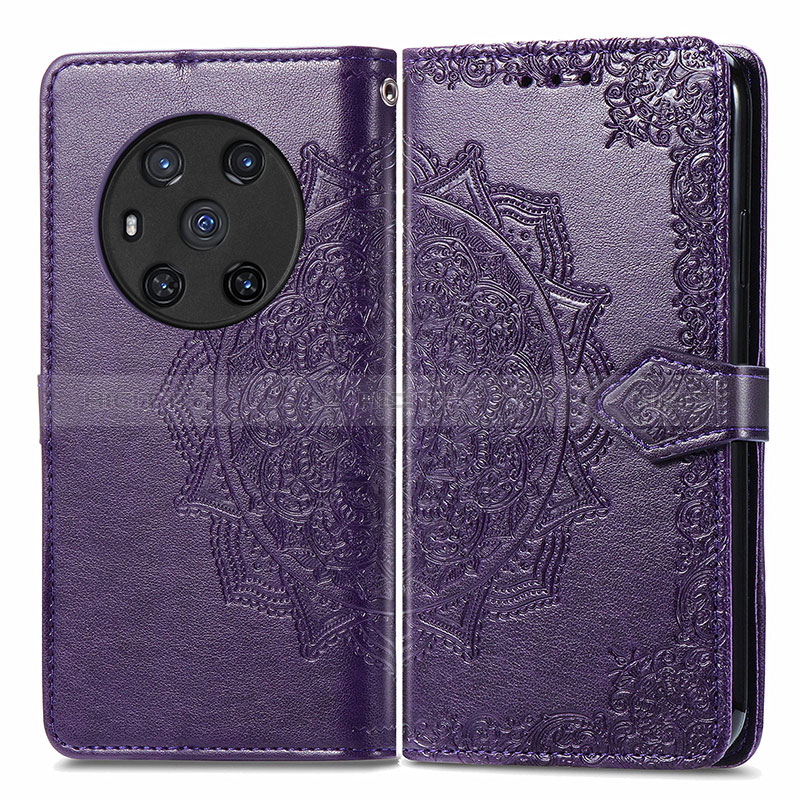 Custodia Portafoglio In Pelle Fantasia Modello Cover con Supporto per Huawei Honor Magic3 5G Viola