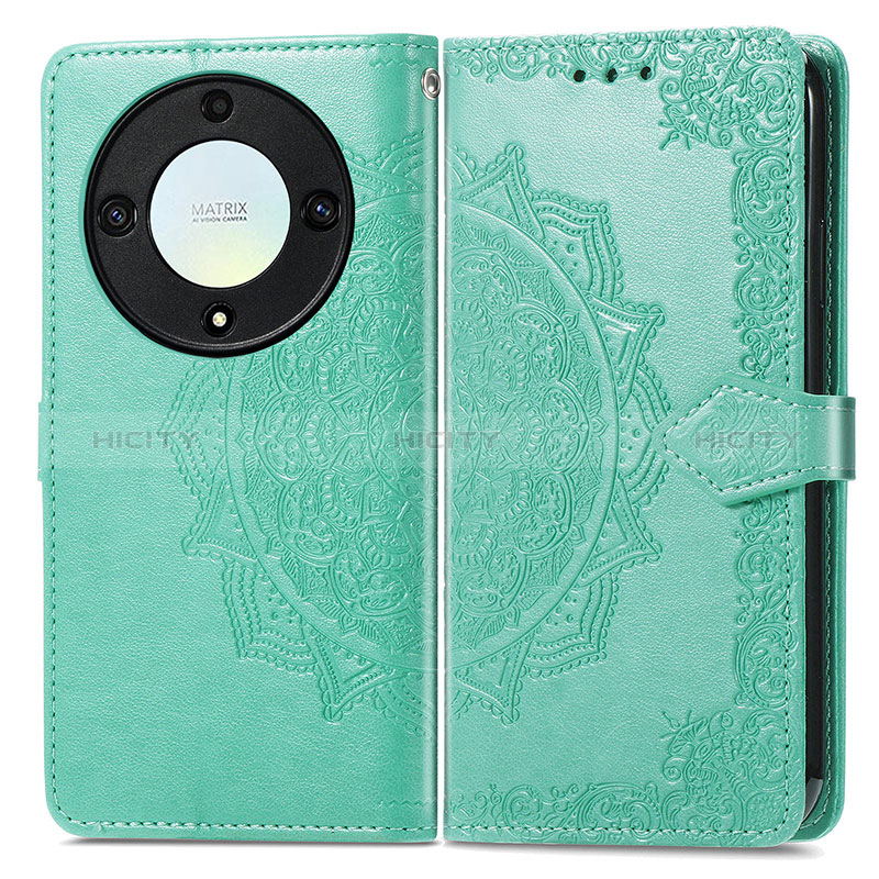 Custodia Portafoglio In Pelle Fantasia Modello Cover con Supporto per Huawei Honor Magic5 Lite 5G Verde