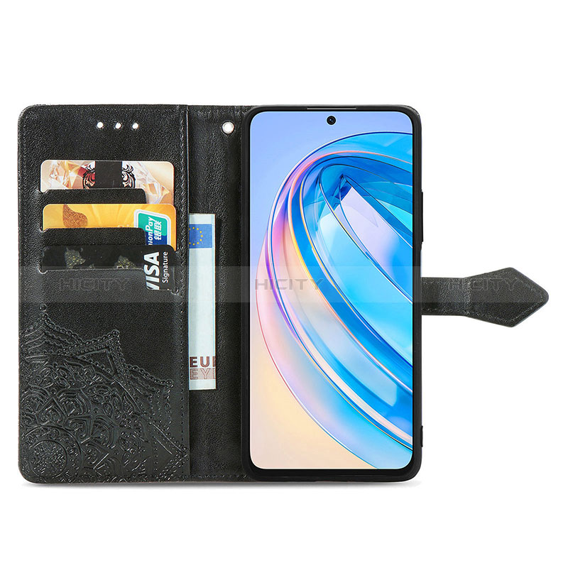 Custodia Portafoglio In Pelle Fantasia Modello Cover con Supporto per Huawei Honor X8a 4G