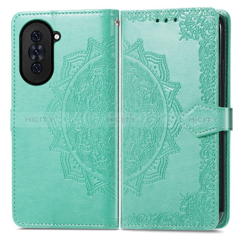 Custodia Portafoglio In Pelle Fantasia Modello Cover con Supporto per Huawei Nova 10 Verde