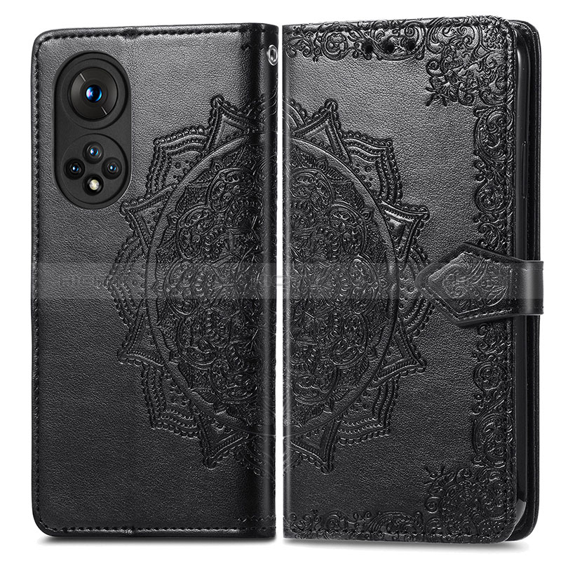 Custodia Portafoglio In Pelle Fantasia Modello Cover con Supporto per Huawei Nova 9 Nero