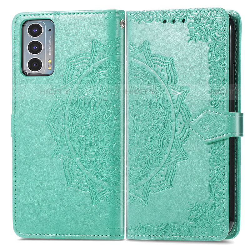 Custodia Portafoglio In Pelle Fantasia Modello Cover con Supporto per Motorola Moto Edge 20 5G Verde