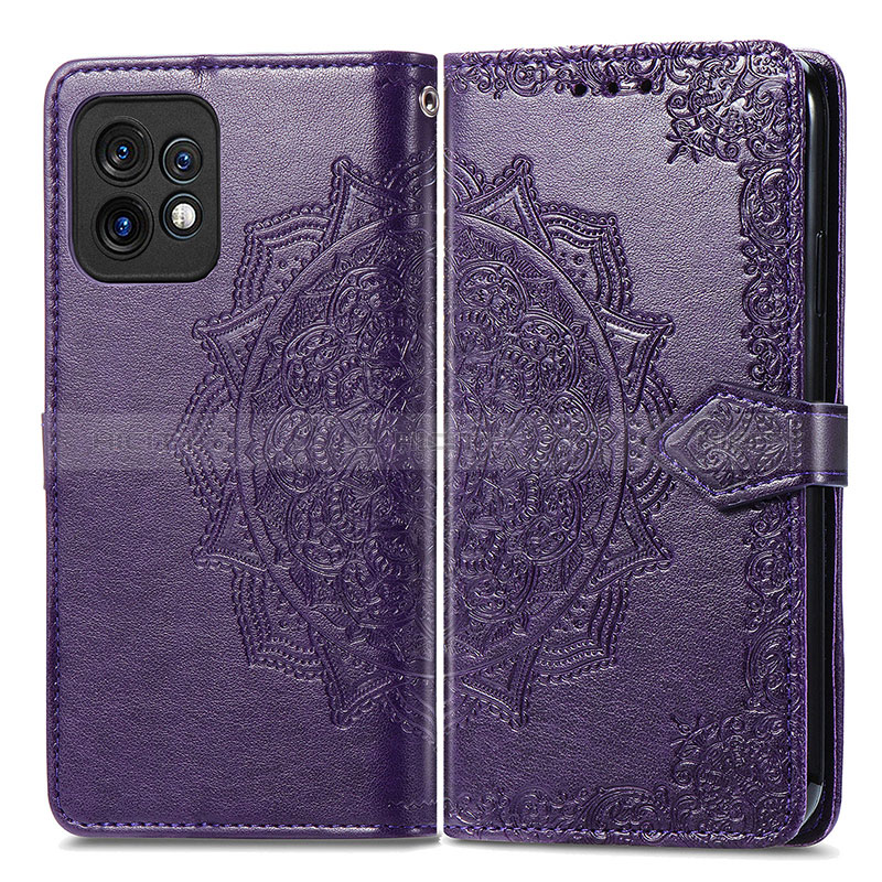 Custodia Portafoglio In Pelle Fantasia Modello Cover con Supporto per Motorola Moto Edge Plus (2023) 5G Viola