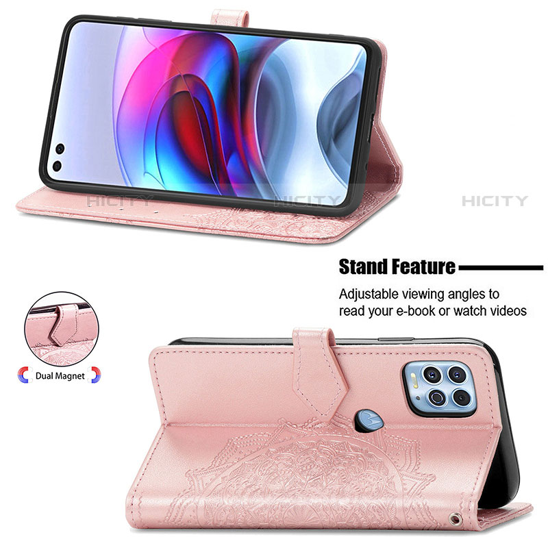 Custodia Portafoglio In Pelle Fantasia Modello Cover con Supporto per Motorola Moto Edge S 5G