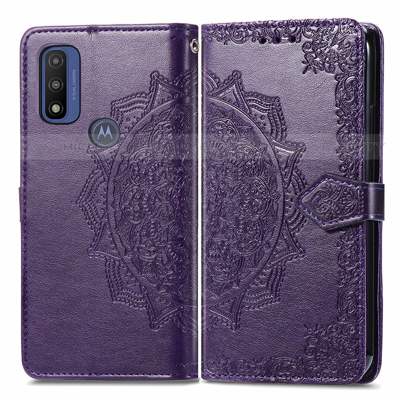 Custodia Portafoglio In Pelle Fantasia Modello Cover con Supporto per Motorola Moto G Pure Viola