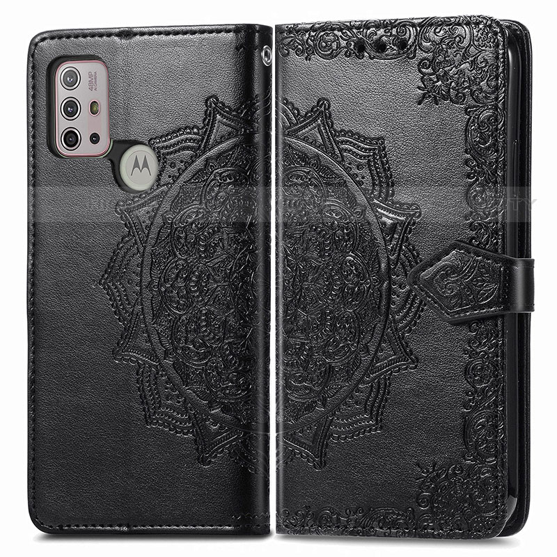 Custodia Portafoglio In Pelle Fantasia Modello Cover con Supporto per Motorola Moto G10 Power Nero