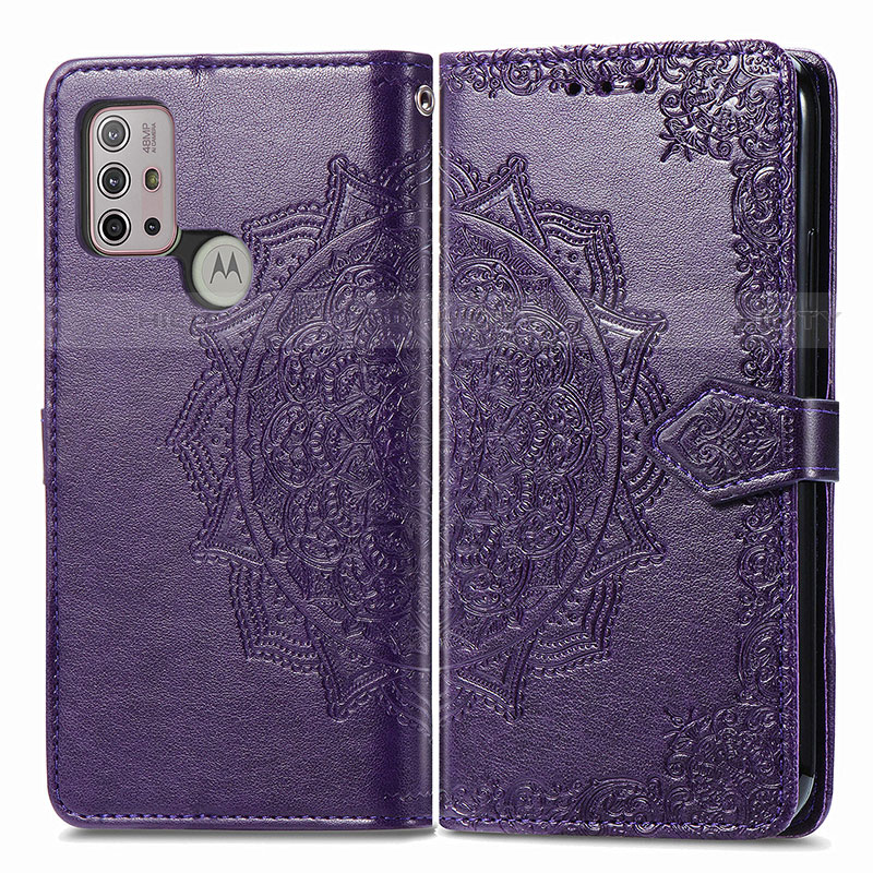 Custodia Portafoglio In Pelle Fantasia Modello Cover con Supporto per Motorola Moto G10 Power Viola