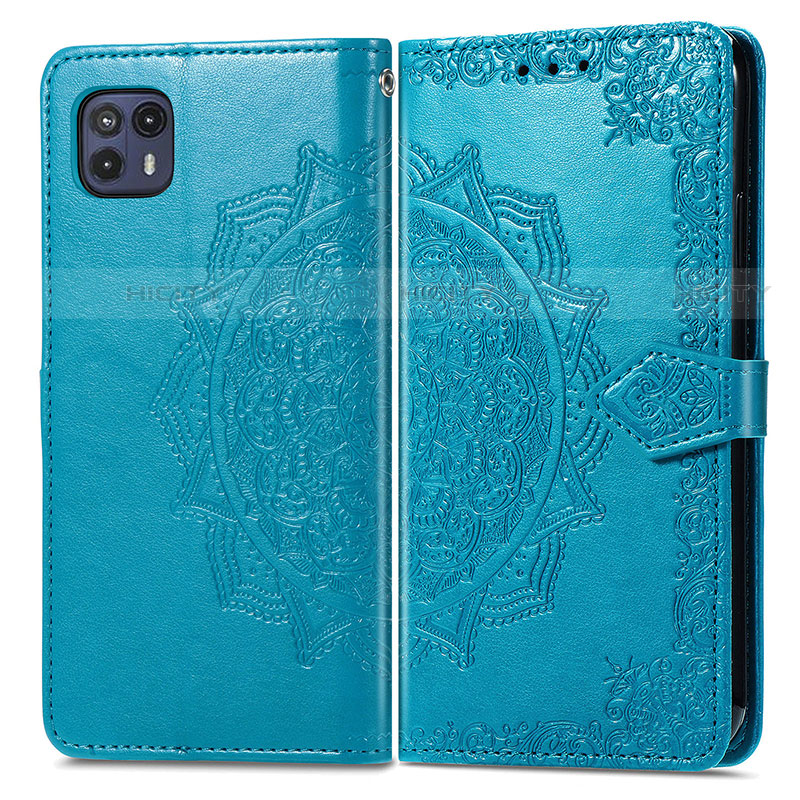 Custodia Portafoglio In Pelle Fantasia Modello Cover con Supporto per Motorola Moto G50 5G Blu