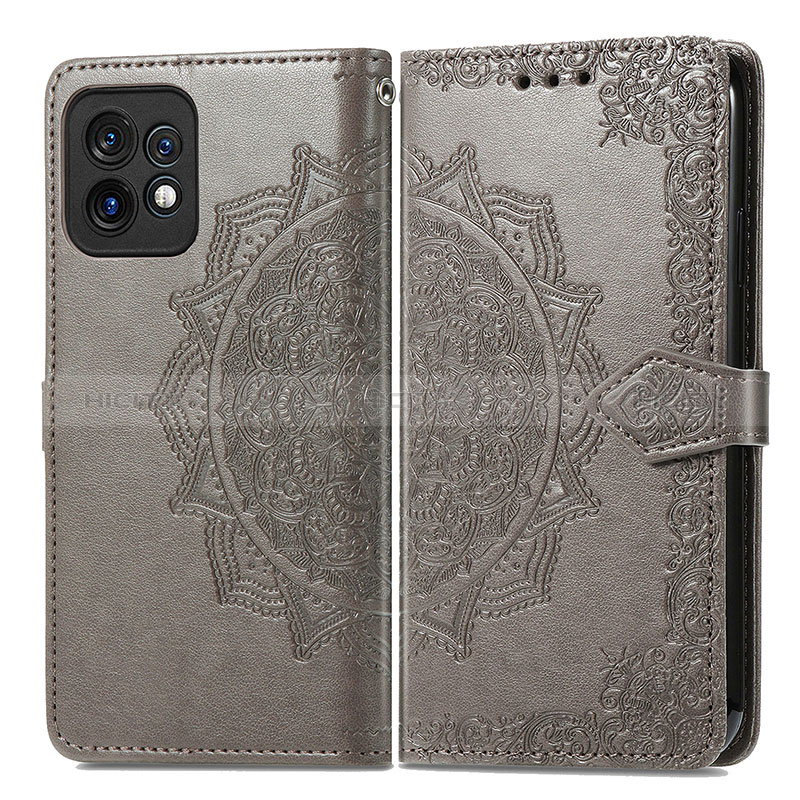 Custodia Portafoglio In Pelle Fantasia Modello Cover con Supporto per Motorola Moto X40 5G Grigio