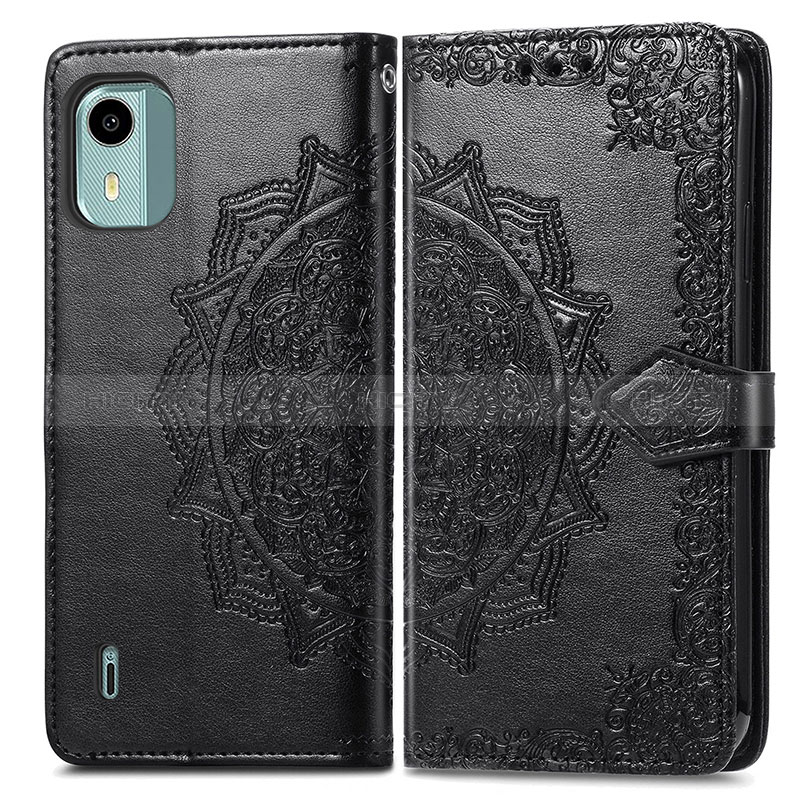 Custodia Portafoglio In Pelle Fantasia Modello Cover con Supporto per Nokia C12 Plus