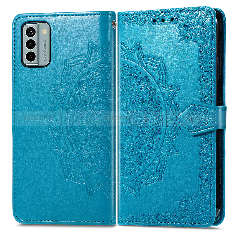 Custodia Portafoglio In Pelle Fantasia Modello Cover con Supporto per Nokia G22 Blu