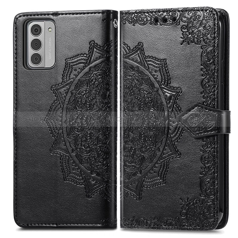 Custodia Portafoglio In Pelle Fantasia Modello Cover con Supporto per Nokia G42 5G Nero