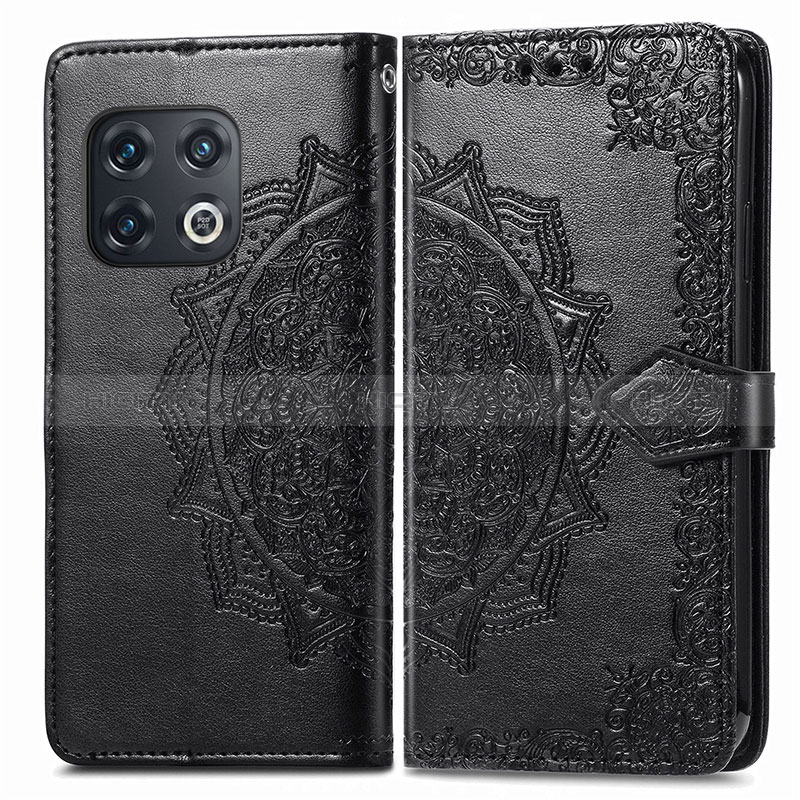 Custodia Portafoglio In Pelle Fantasia Modello Cover con Supporto per OnePlus 10 Pro 5G Nero