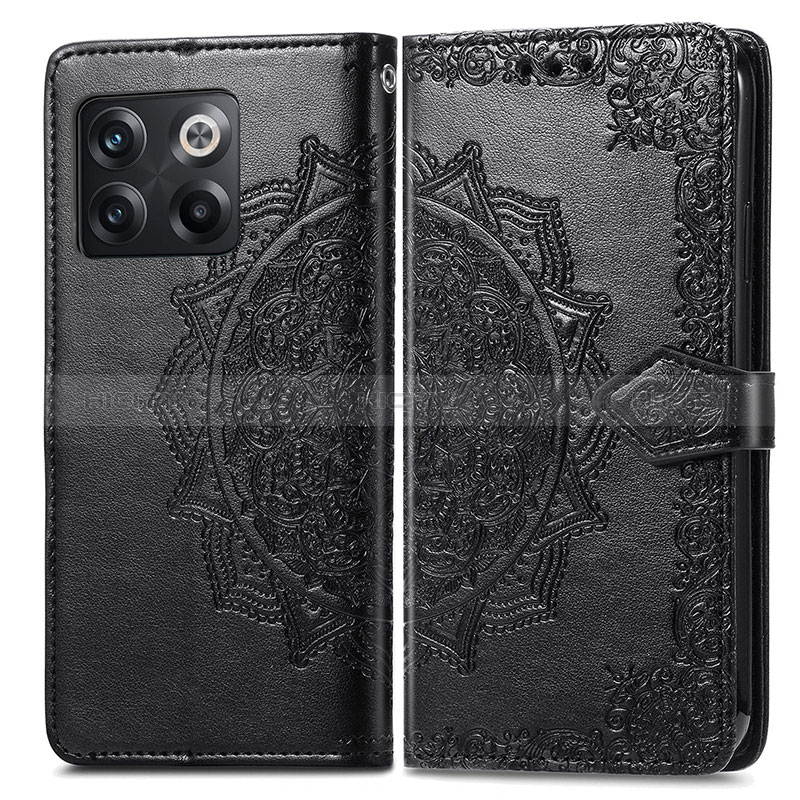 Custodia Portafoglio In Pelle Fantasia Modello Cover con Supporto per OnePlus 10T 5G Nero