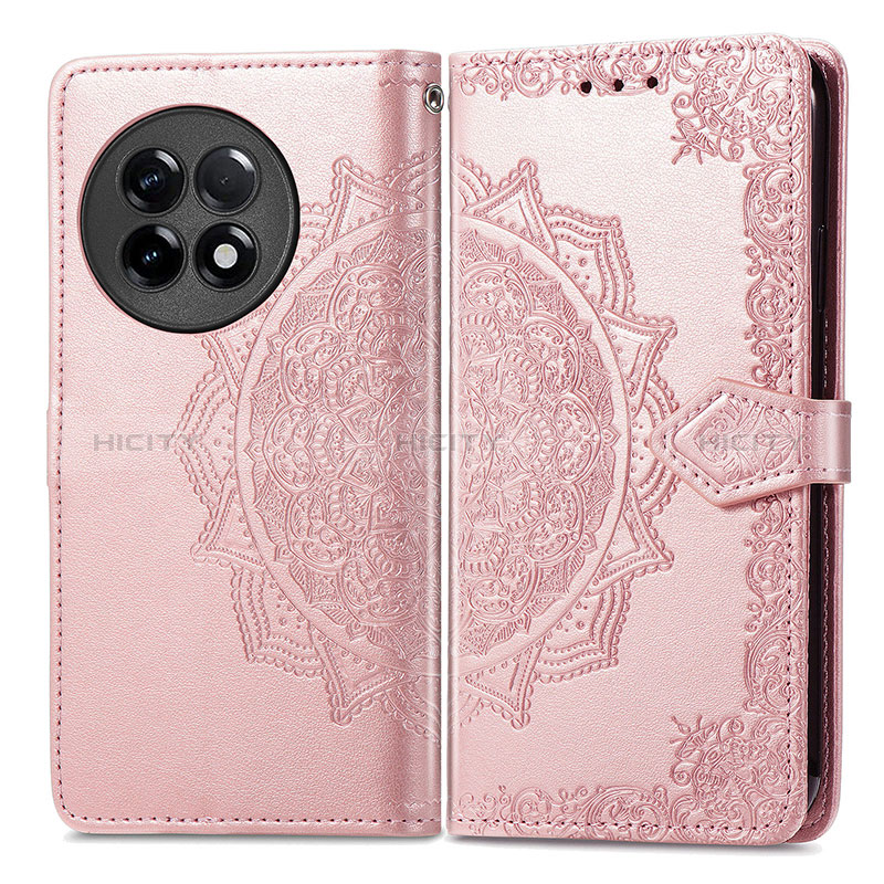 Custodia Portafoglio In Pelle Fantasia Modello Cover con Supporto per OnePlus 11R 5G Oro Rosa