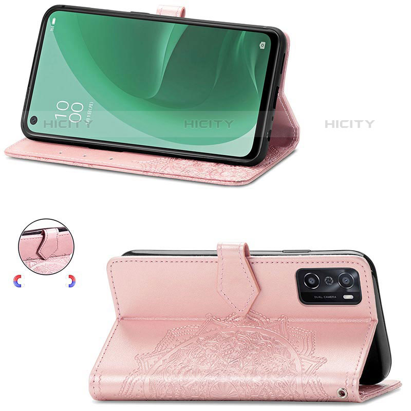 Custodia Portafoglio In Pelle Fantasia Modello Cover con Supporto per Oppo A55S 5G