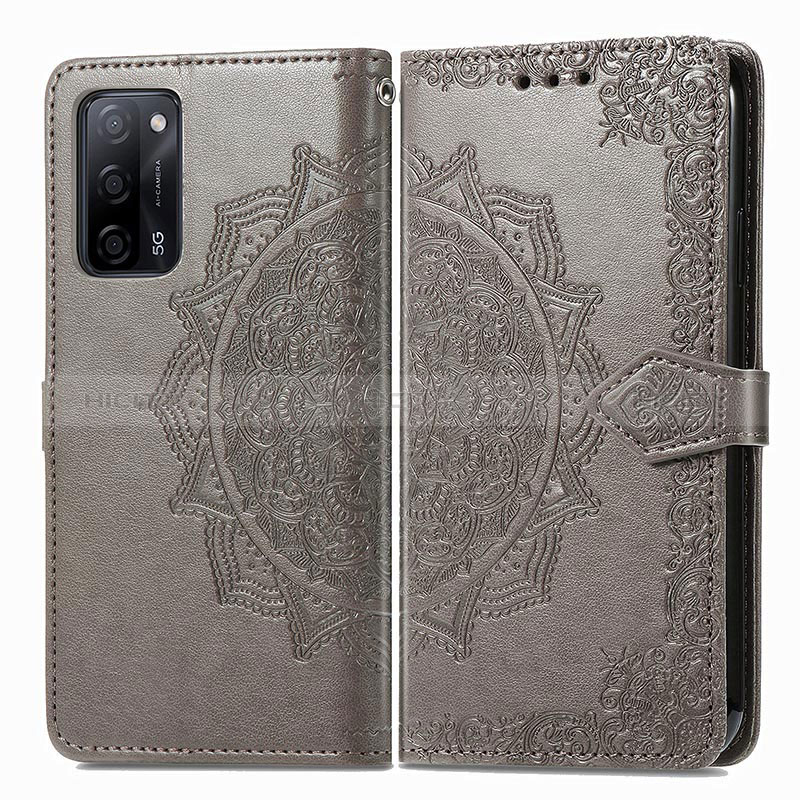 Custodia Portafoglio In Pelle Fantasia Modello Cover con Supporto per Oppo A56 5G Grigio