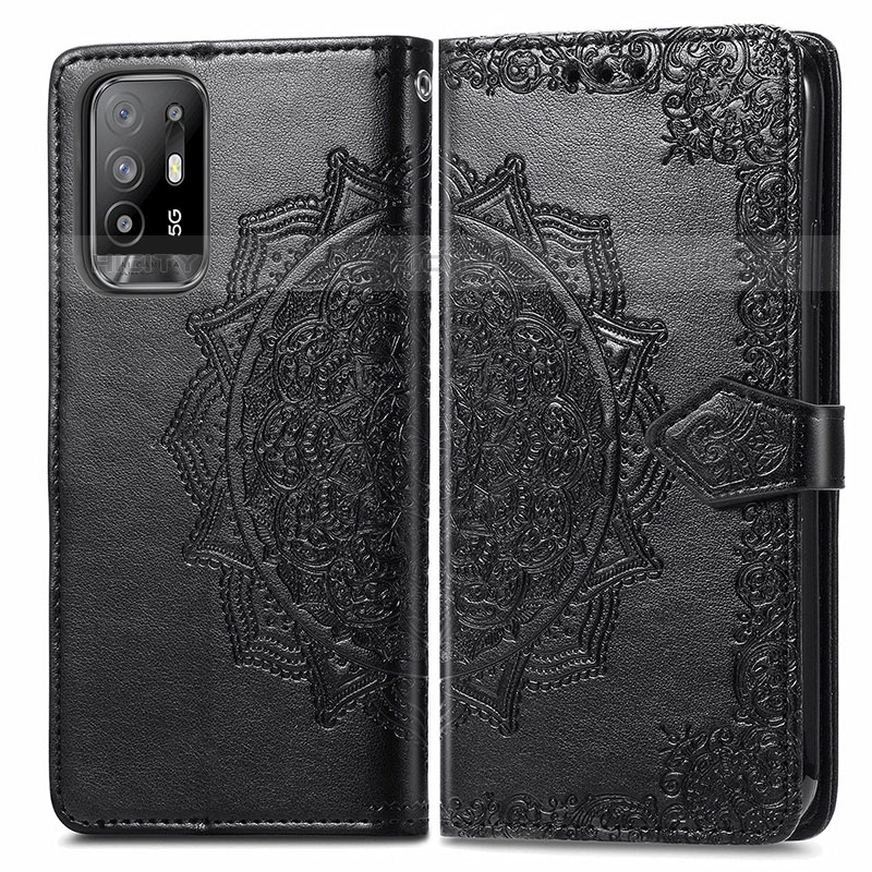 Custodia Portafoglio In Pelle Fantasia Modello Cover con Supporto per Oppo A94 5G Nero