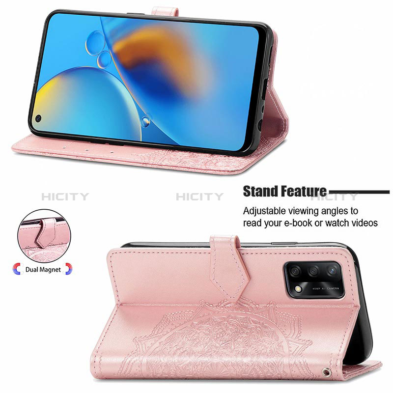 Custodia Portafoglio In Pelle Fantasia Modello Cover con Supporto per Oppo F19