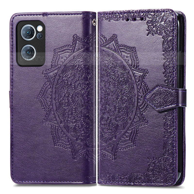 Custodia Portafoglio In Pelle Fantasia Modello Cover con Supporto per Oppo F21 Pro 4G Viola