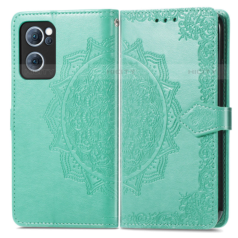 Custodia Portafoglio In Pelle Fantasia Modello Cover con Supporto per Oppo F21s Pro 4G Verde