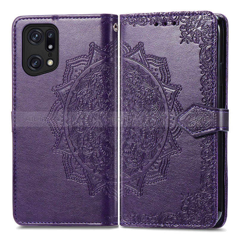 Custodia Portafoglio In Pelle Fantasia Modello Cover con Supporto per Oppo Find X5 5G