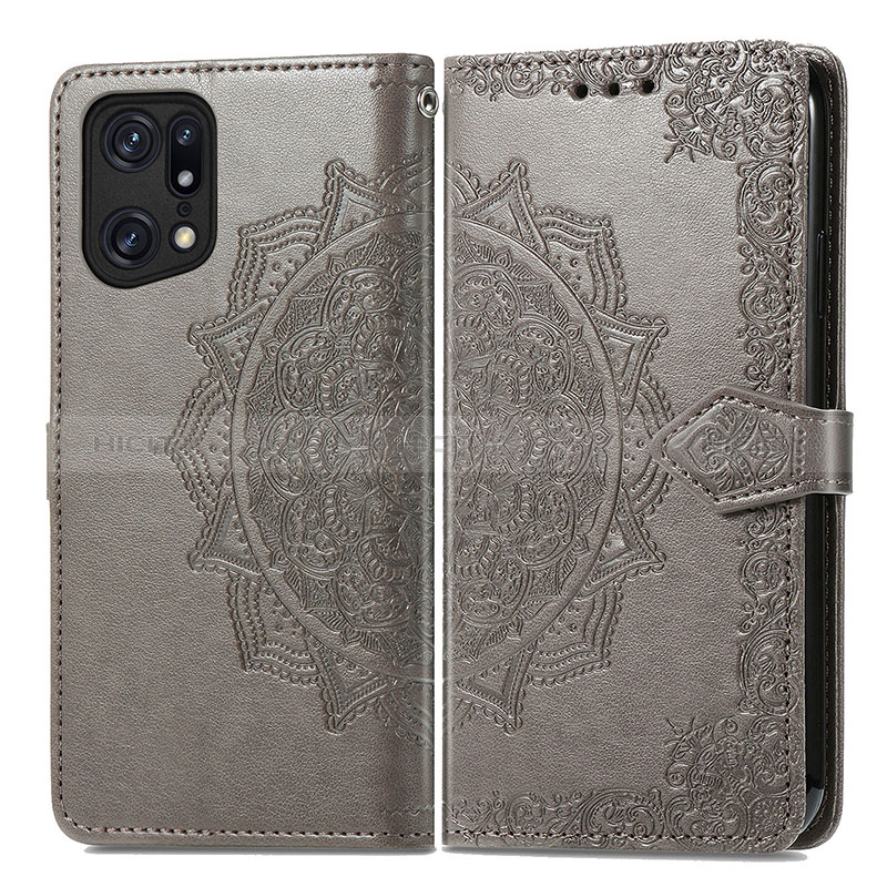 Custodia Portafoglio In Pelle Fantasia Modello Cover con Supporto per Oppo Find X5 5G