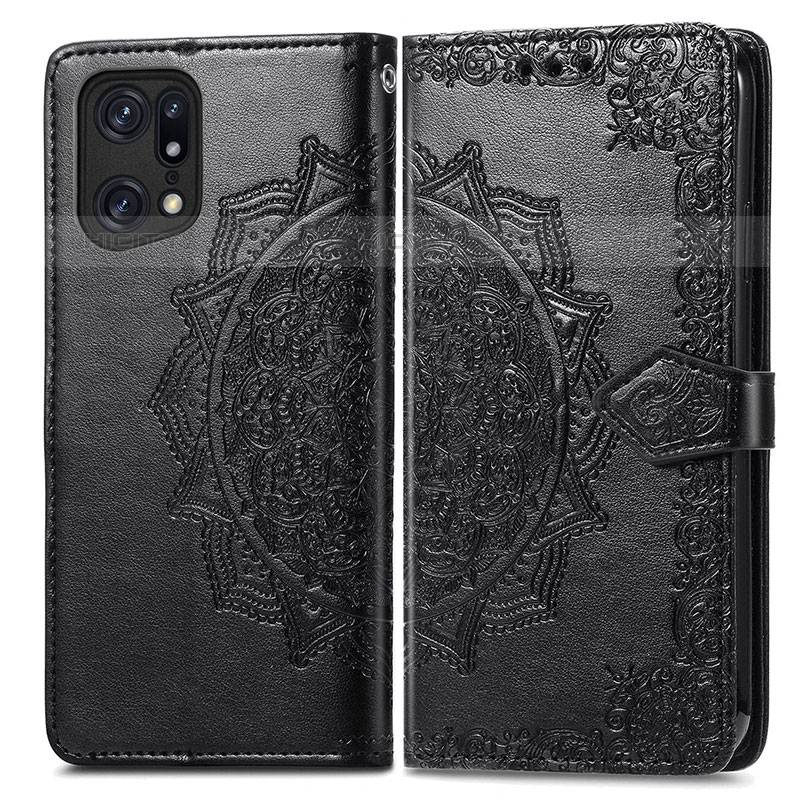 Custodia Portafoglio In Pelle Fantasia Modello Cover con Supporto per Oppo Find X5 Pro 5G