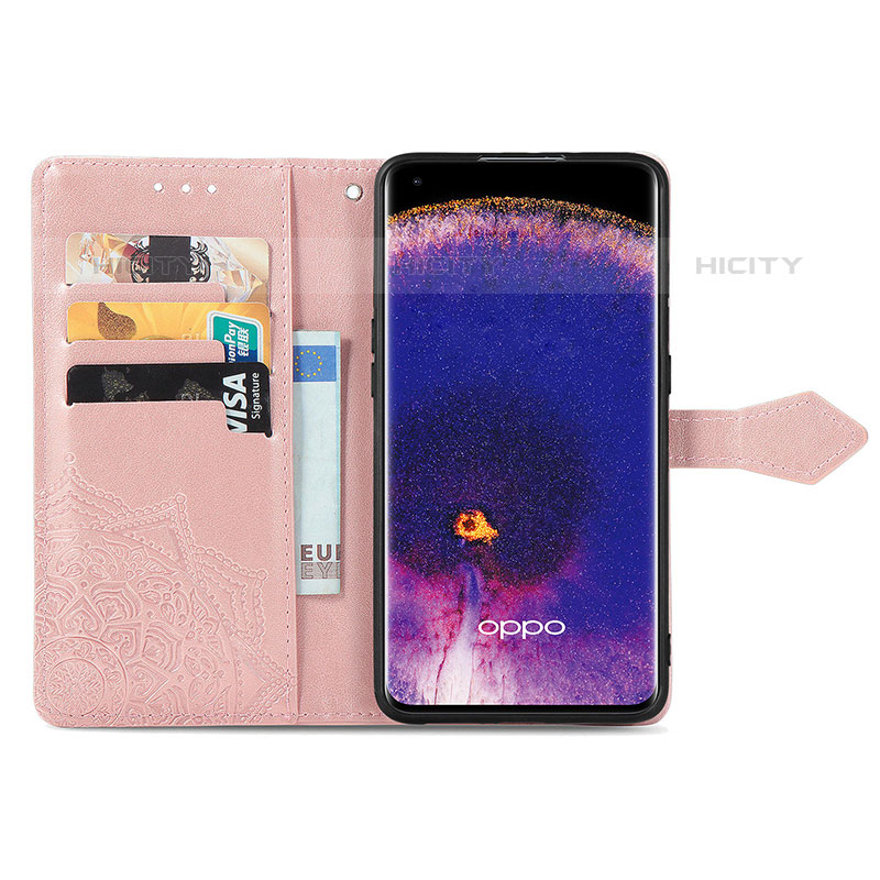 Custodia Portafoglio In Pelle Fantasia Modello Cover con Supporto per Oppo Find X5 Pro 5G