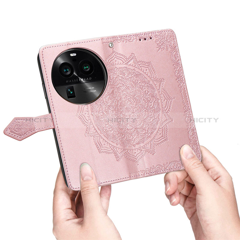 Custodia Portafoglio In Pelle Fantasia Modello Cover con Supporto per Oppo Find X6 5G