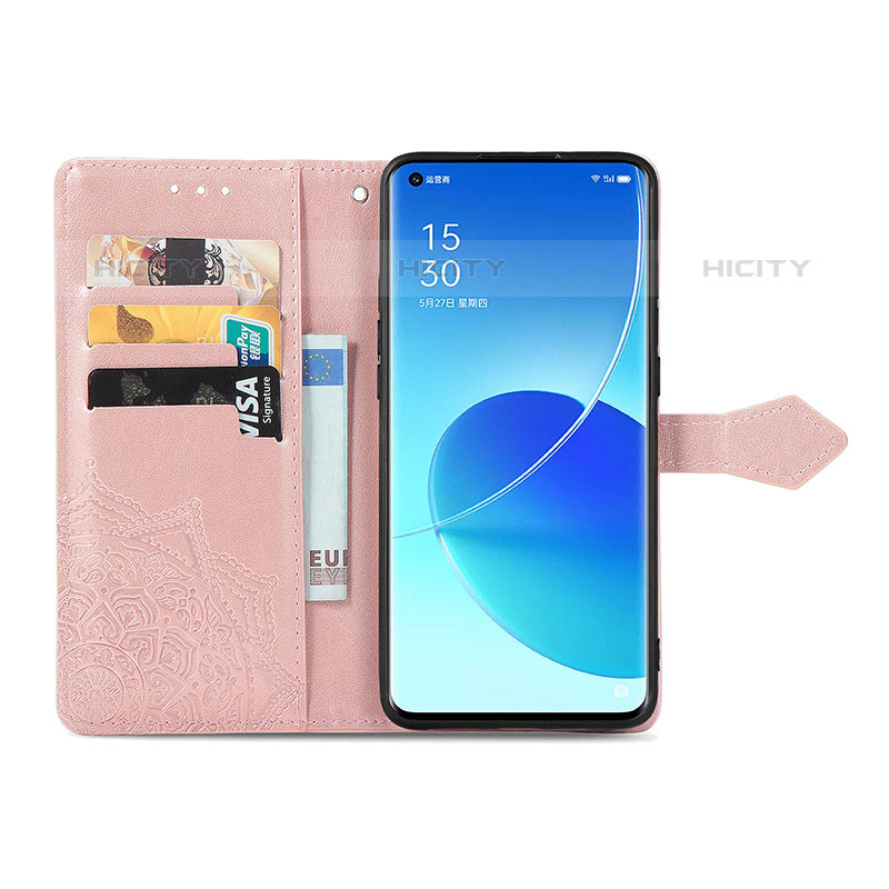 Custodia Portafoglio In Pelle Fantasia Modello Cover con Supporto per Oppo Reno6 Pro 5G India