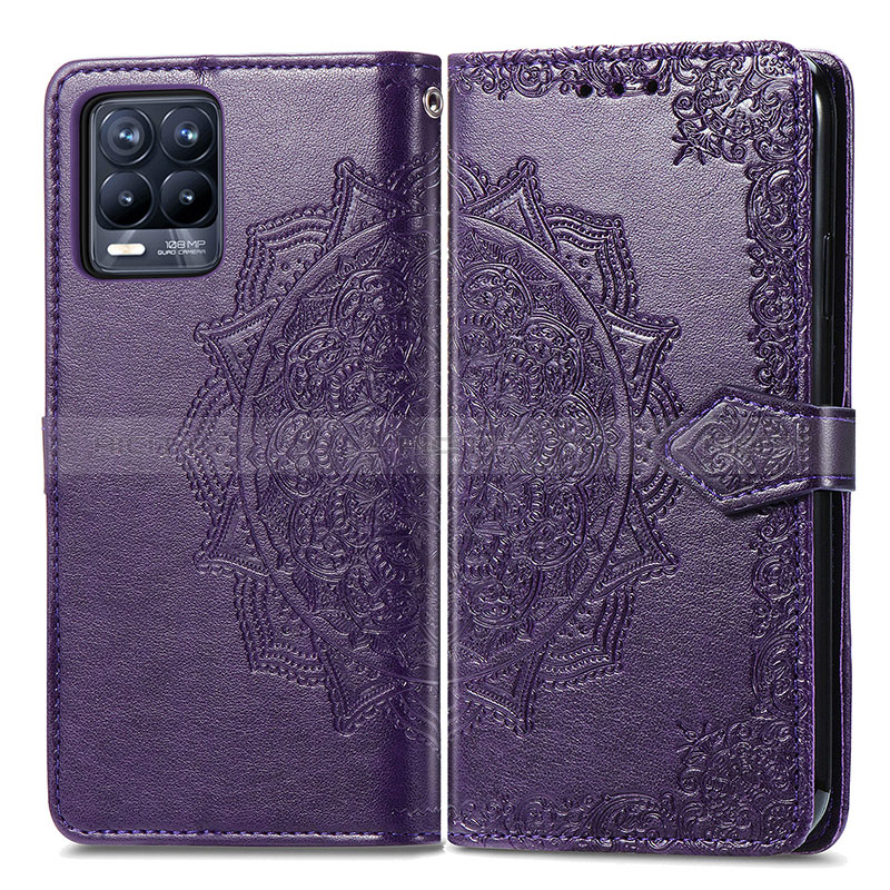 Custodia Portafoglio In Pelle Fantasia Modello Cover con Supporto per Realme 8 4G