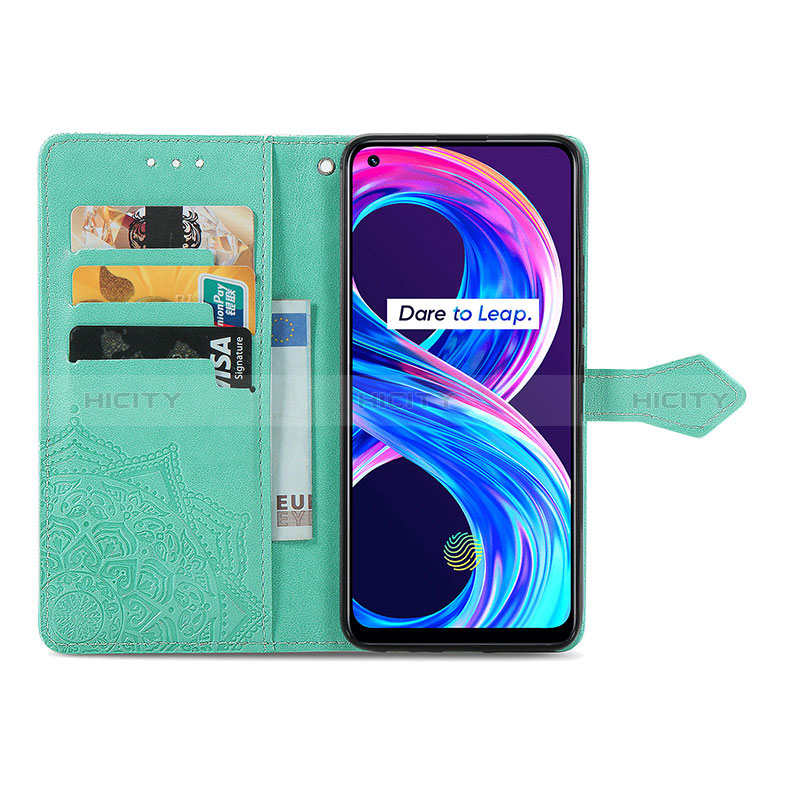 Custodia Portafoglio In Pelle Fantasia Modello Cover con Supporto per Realme 8 4G