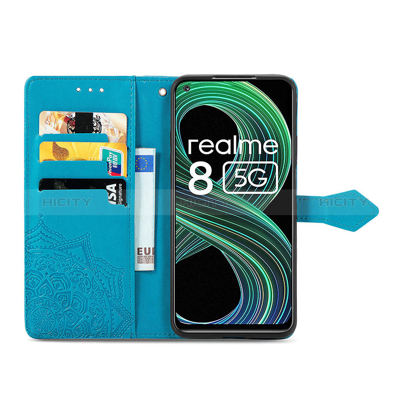 Custodia Portafoglio In Pelle Fantasia Modello Cover con Supporto per Realme 8 5G