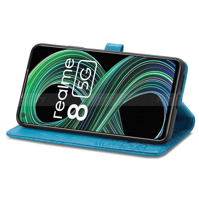 Custodia Portafoglio In Pelle Fantasia Modello Cover con Supporto per Realme 8 5G