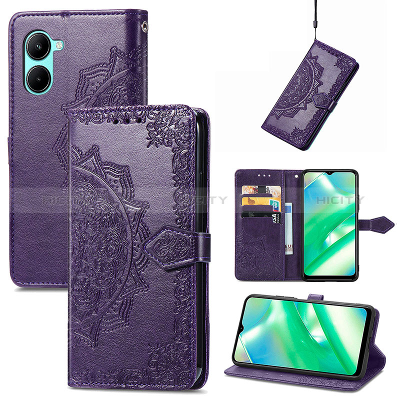 Custodia Portafoglio In Pelle Fantasia Modello Cover con Supporto per Realme C33 (2023)