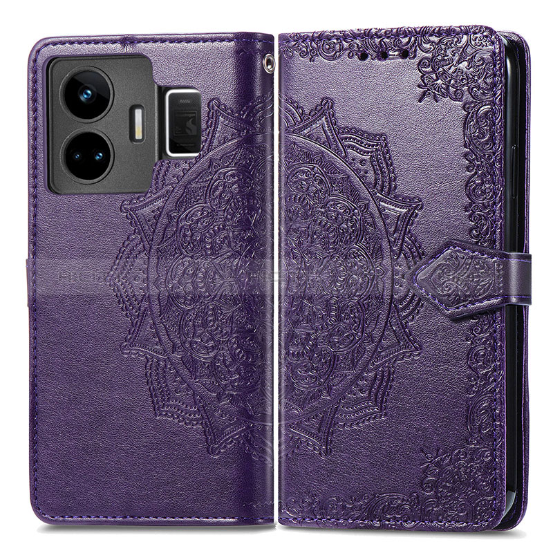 Custodia Portafoglio In Pelle Fantasia Modello Cover con Supporto per Realme GT Neo5 5G Viola