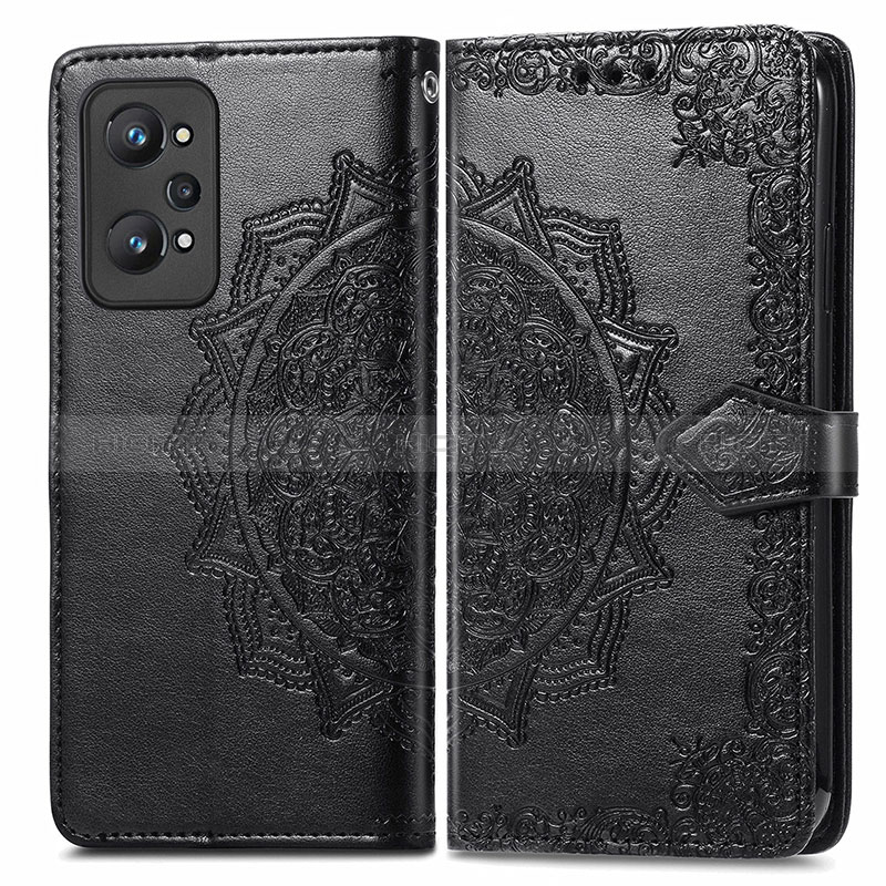 Custodia Portafoglio In Pelle Fantasia Modello Cover con Supporto per Realme GT2 5G Nero