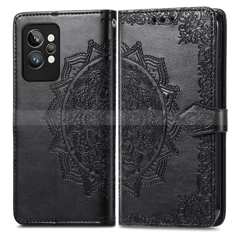 Custodia Portafoglio In Pelle Fantasia Modello Cover con Supporto per Realme GT2 Pro 5G Nero