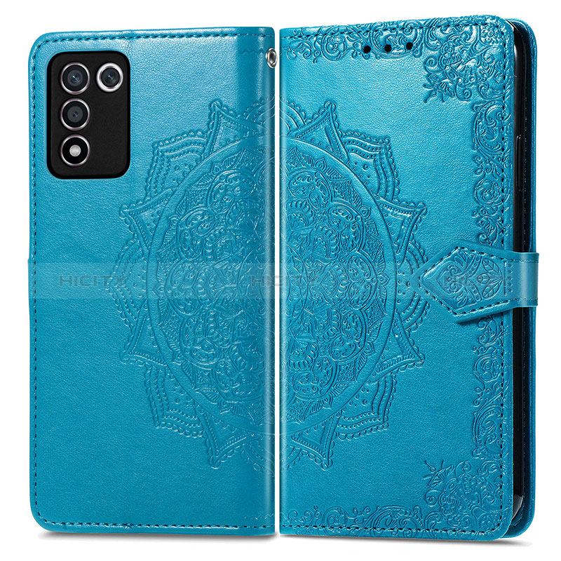 Custodia Portafoglio In Pelle Fantasia Modello Cover con Supporto per Realme Q3t 5G Blu