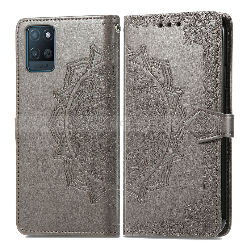 Custodia Portafoglio In Pelle Fantasia Modello Cover con Supporto per Realme V11 5G Grigio