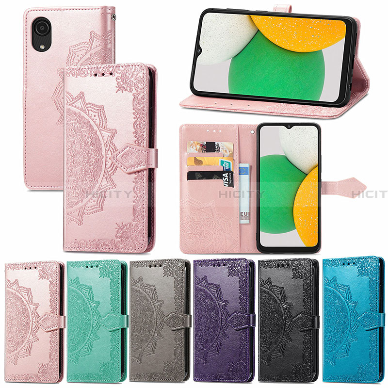 Custodia Portafoglio In Pelle Fantasia Modello Cover con Supporto per Samsung Galaxy A03 Core