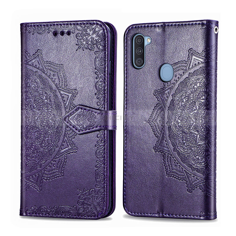 Custodia Portafoglio In Pelle Fantasia Modello Cover con Supporto per Samsung Galaxy A11 Viola