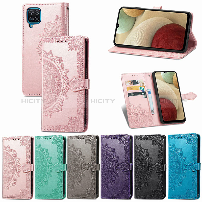 Custodia Portafoglio In Pelle Fantasia Modello Cover con Supporto per Samsung Galaxy A12 Nacho