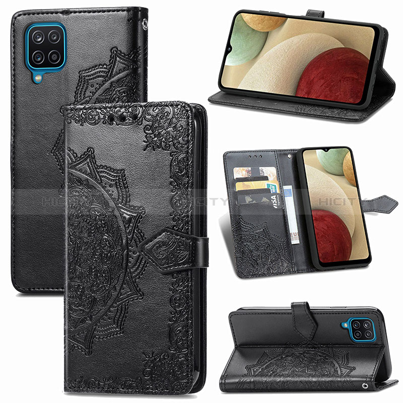 Custodia Portafoglio In Pelle Fantasia Modello Cover con Supporto per Samsung Galaxy A12 Nacho